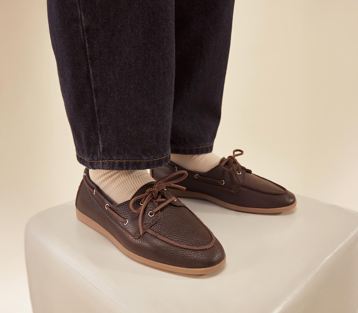 OFFICEFender Lace Up Boat Shoes OFFICEFender Lace Up Boat ShoesBrown Leather