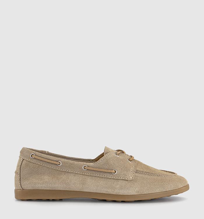 OFFICE Fender Lace Up Boat Shoes Beige Suede