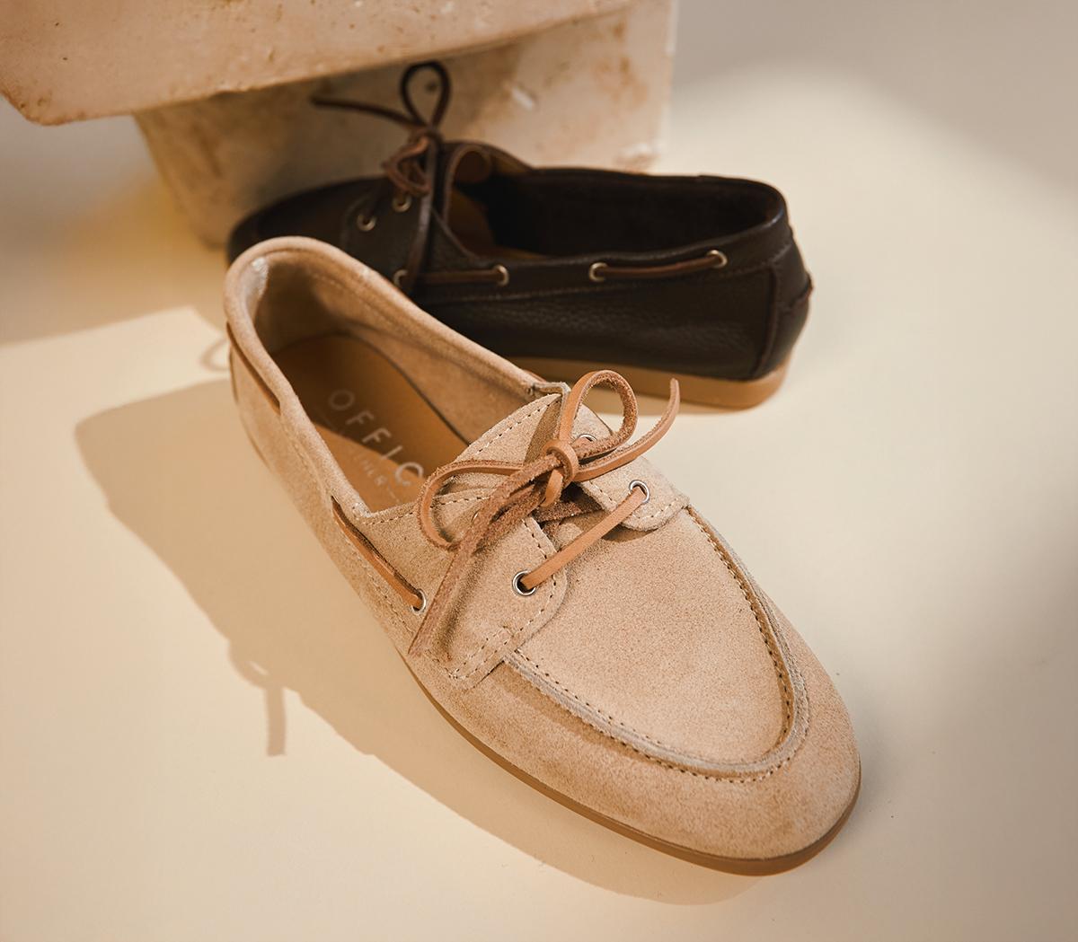 OFFICEFender Lace Up Boat Shoes OFFICEFender Lace Up Boat ShoesBeige Suede