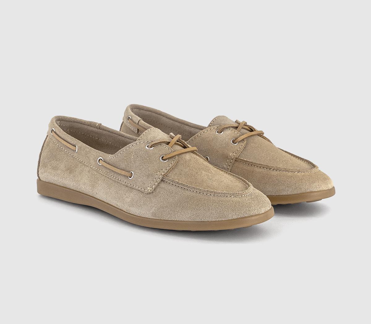 OFFICEFender Lace Up Boat Shoes OFFICEFender Lace Up Boat ShoesBeige Suede