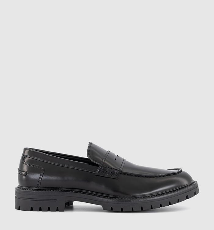 OFFICE Moe Chunky Cleat Sole Loafers Black