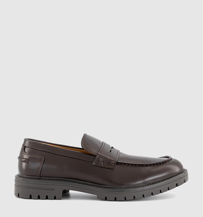 OFFICE Moe Chunky Cleat Sole Loafers Brown