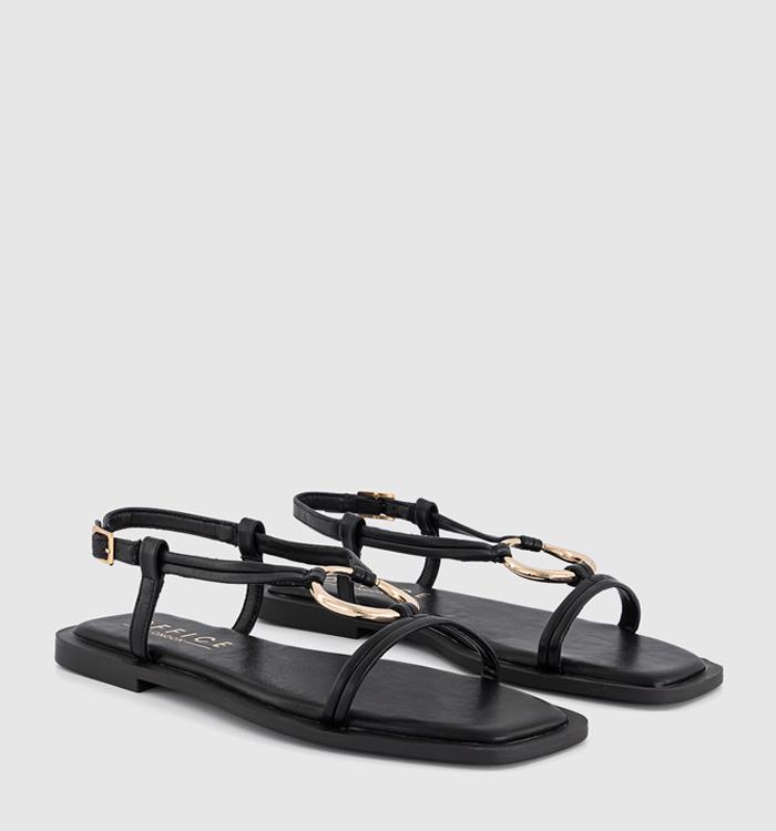 OFFICE Sam Hardware Detail Slingback Sandals Black