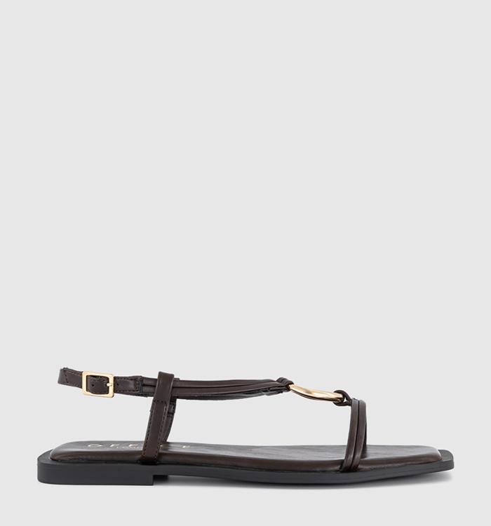OFFICE Sam Hardware Detail Slingback Sandals Brown