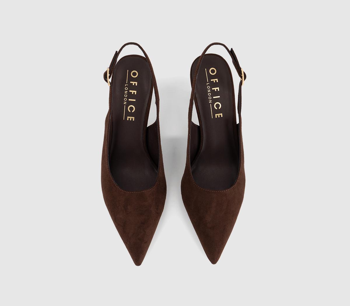 OFFICEHarley - Buckle Slingback CourtBrown Faux Suede