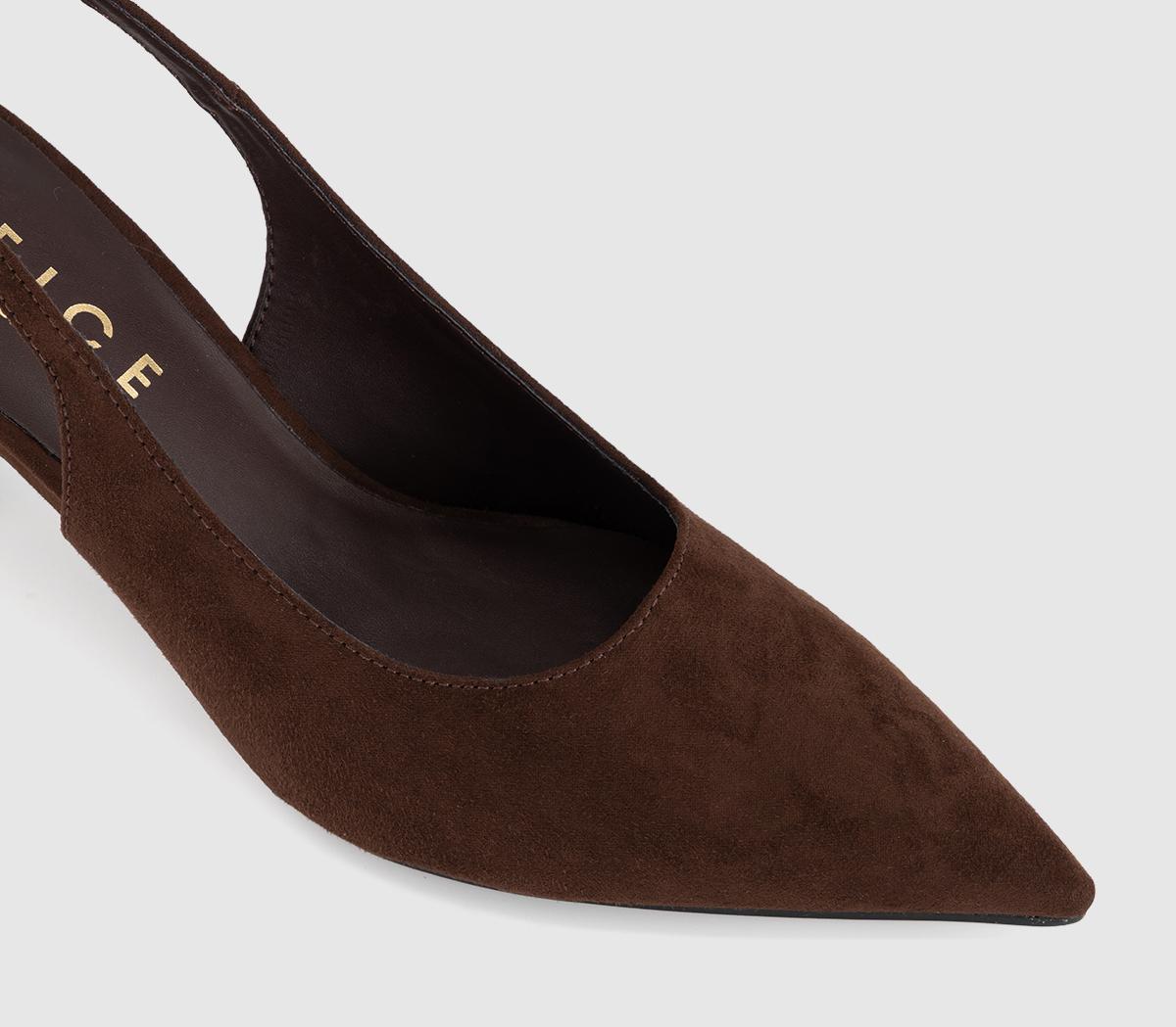 OFFICEHarley - Buckle Slingback CourtBrown Faux Suede