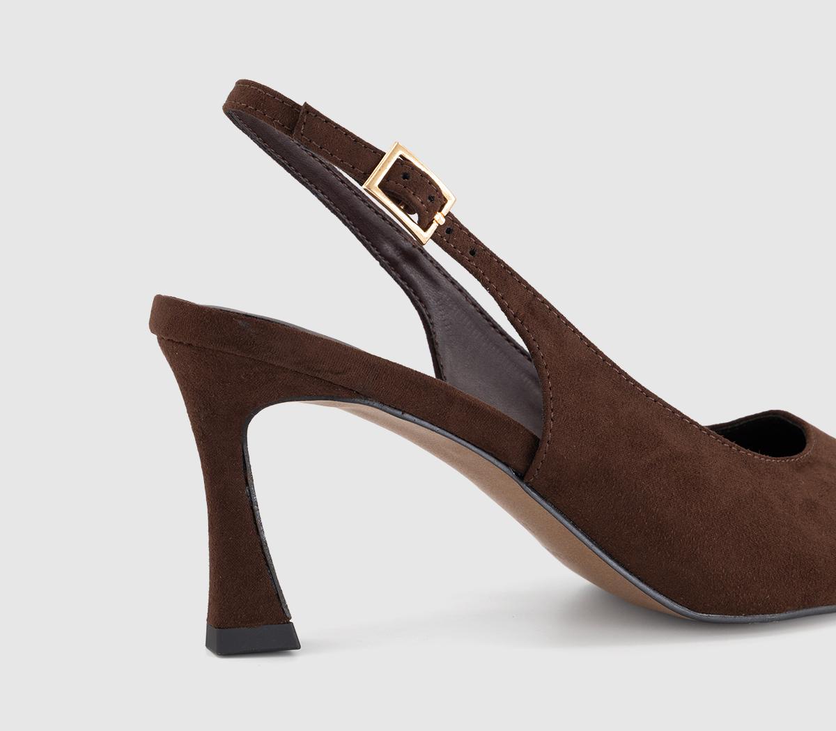 OFFICEHarley - Buckle Slingback CourtBrown Faux Suede