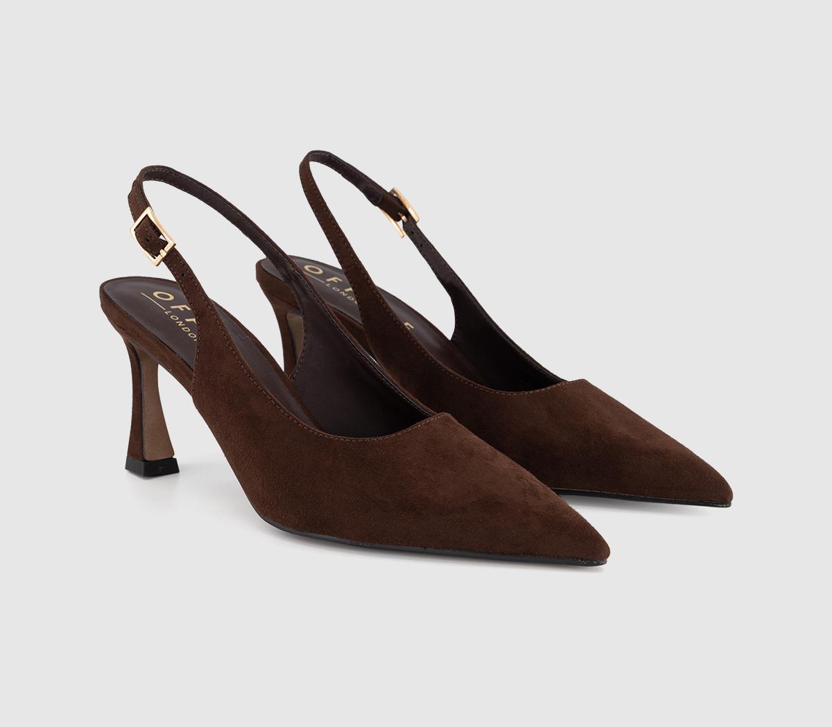 OFFICEHarley - Buckle Slingback CourtBrown Faux Suede