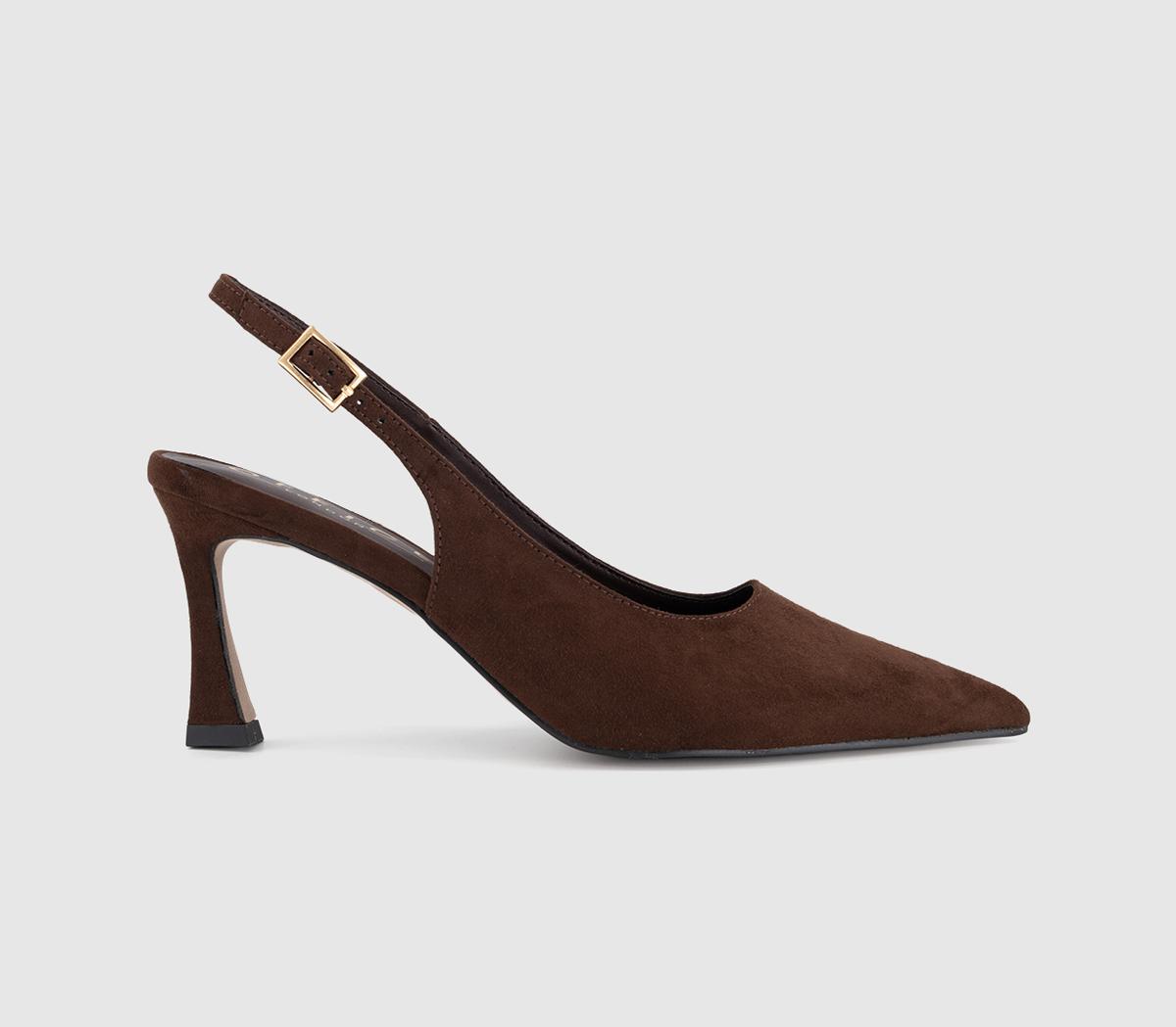 OFFICEHarley - Buckle Slingback CourtBrown Faux Suede