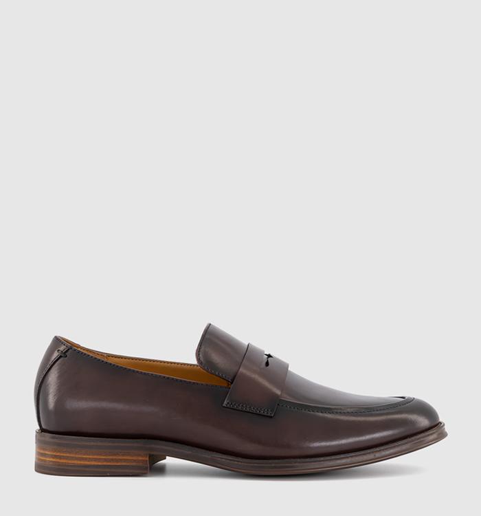 OFFICE Morris Penny Loafers Brown Leather