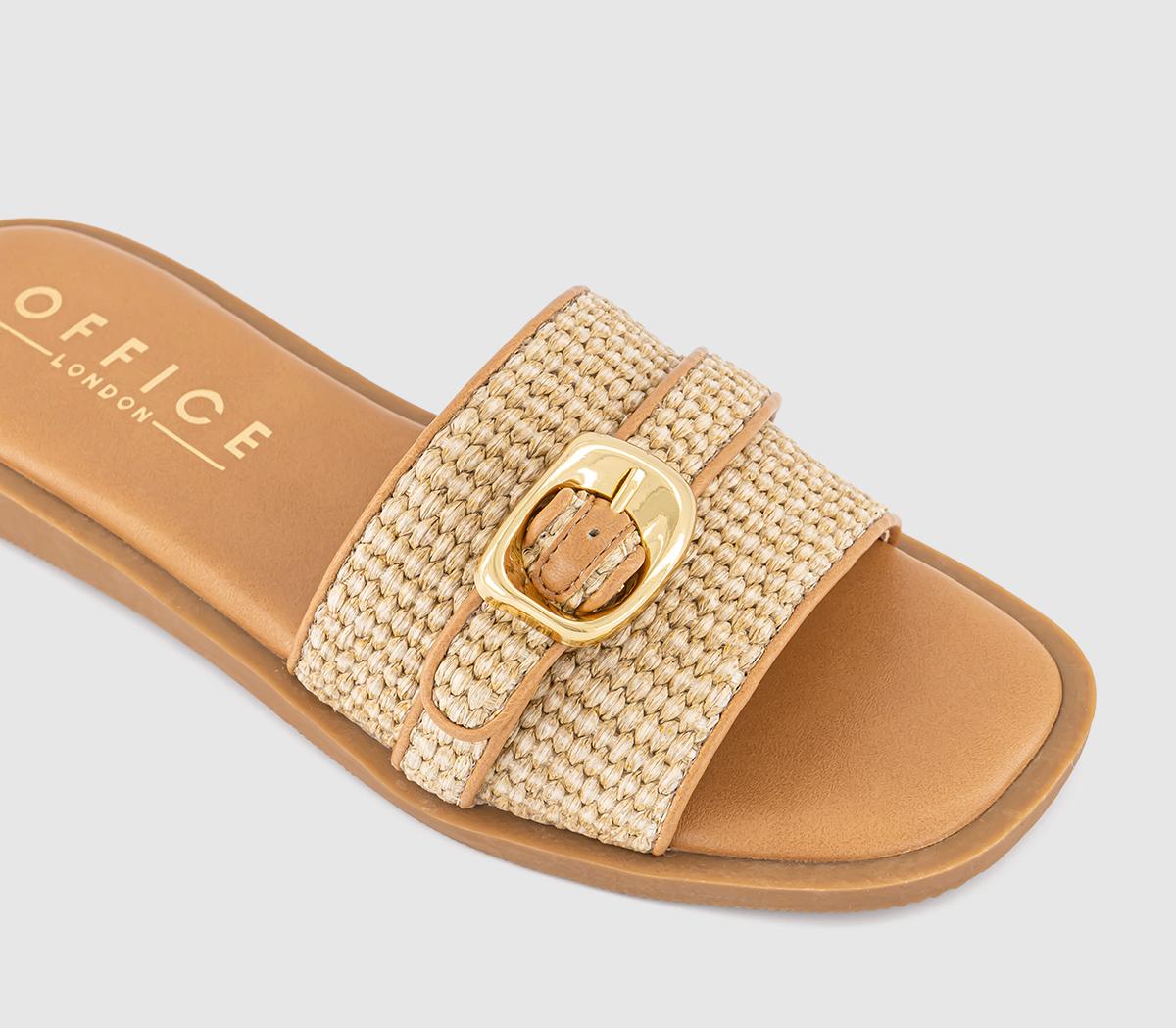 OFFICESunrise Raffia Trim Detal Sliders OFFICESunrise Raffia Trim Detal SlidersCream Raffia