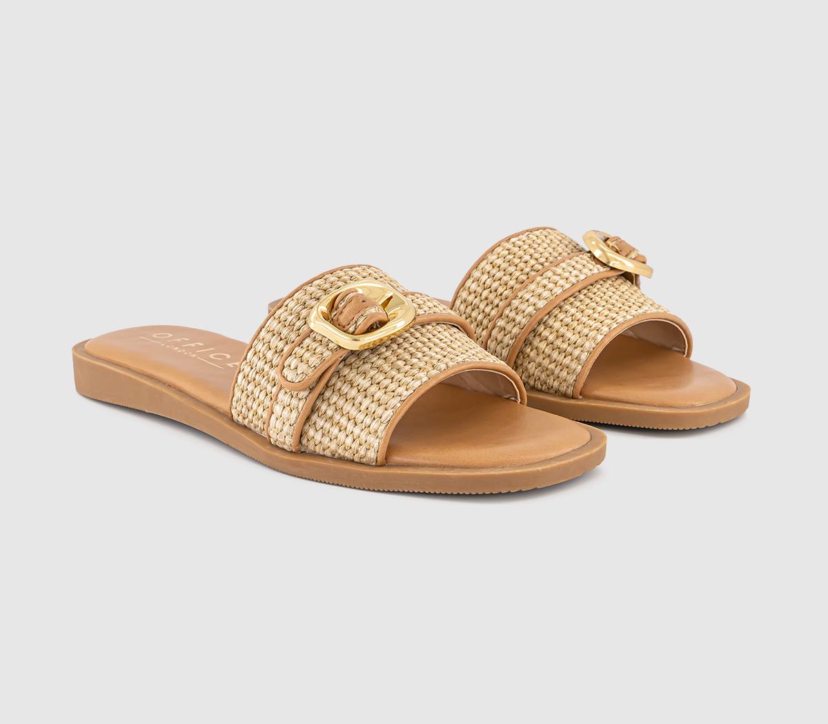 OFFICESunrise Raffia Trim Detal Sliders OFFICESunrise Raffia Trim Detal SlidersCream Raffia