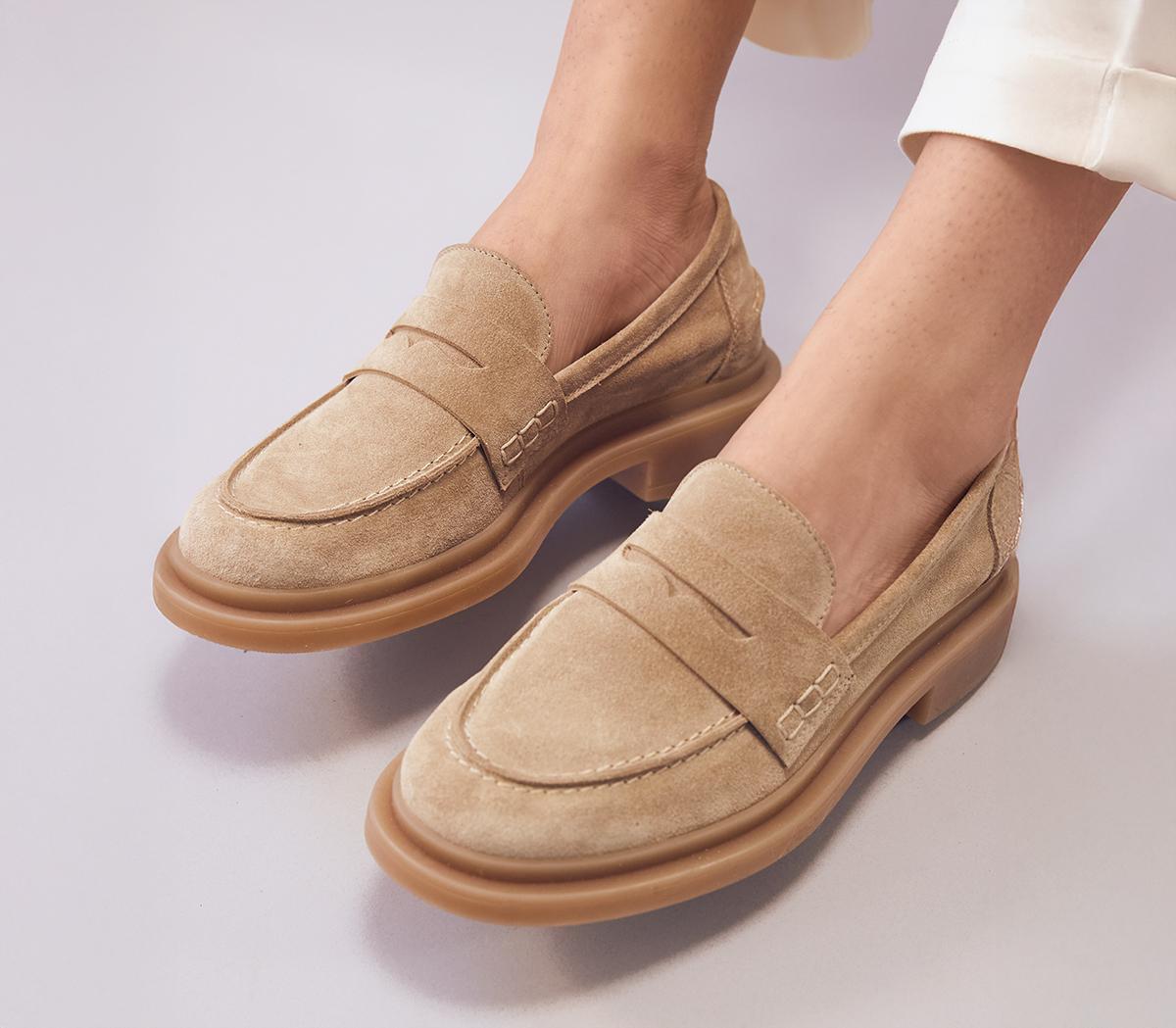 OFFICEFig Chunky Penny Loafers OFFICEFig Chunky Penny LoafersTaupe Suede