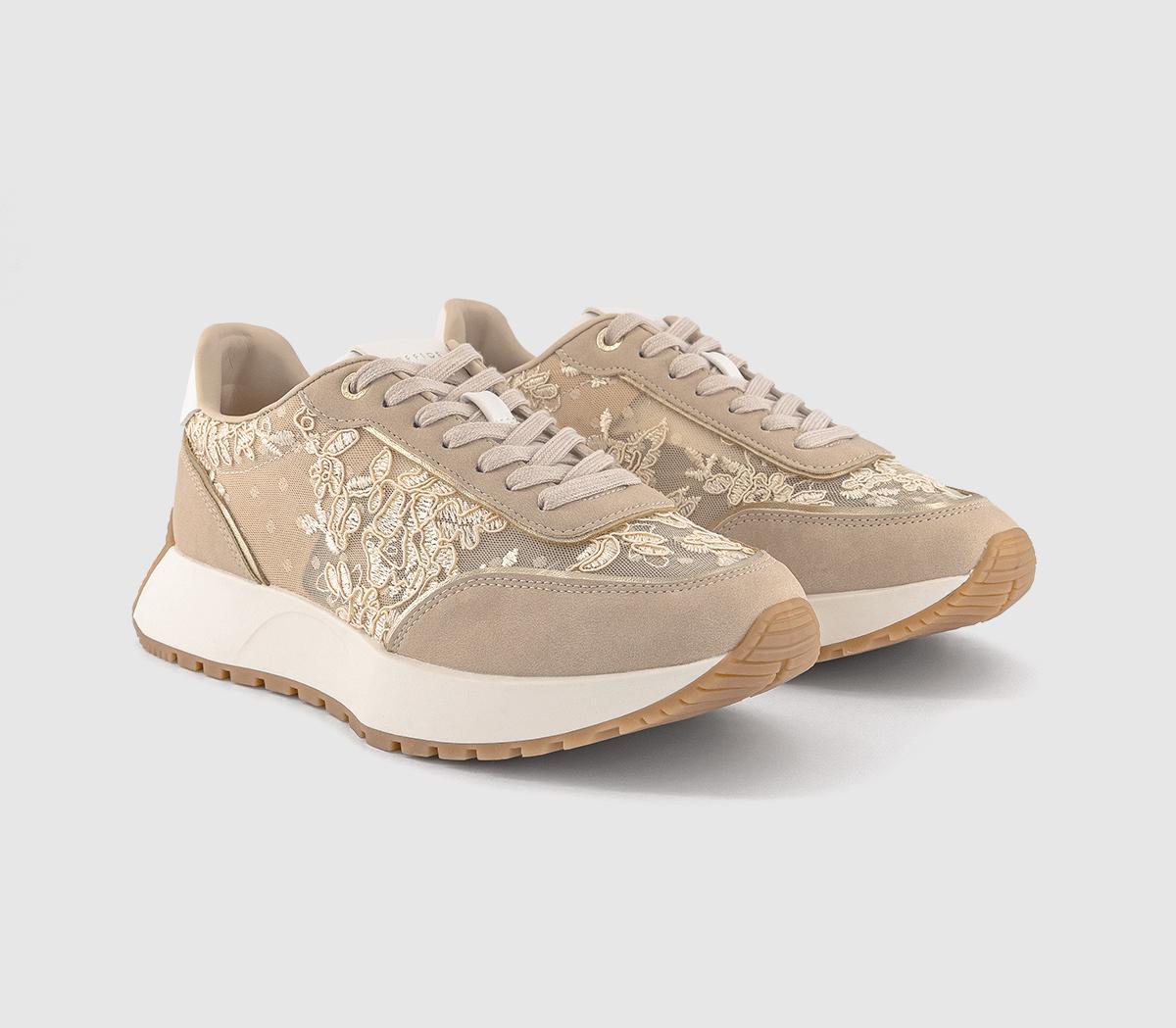 OFFICETammy Lace Detail TrainersBeige