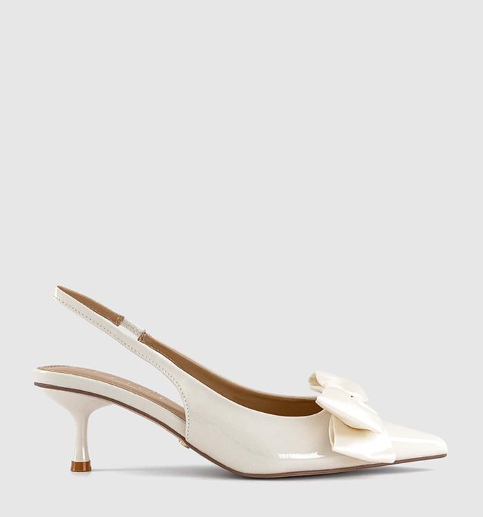 OFFICE Mariella Bow Slingback Court Heels White