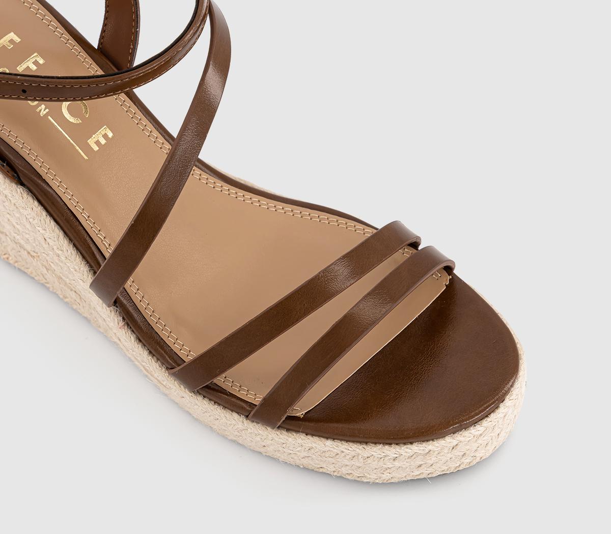 OFFICEHolland Strappy Espadrille WedgesChocolate Brown