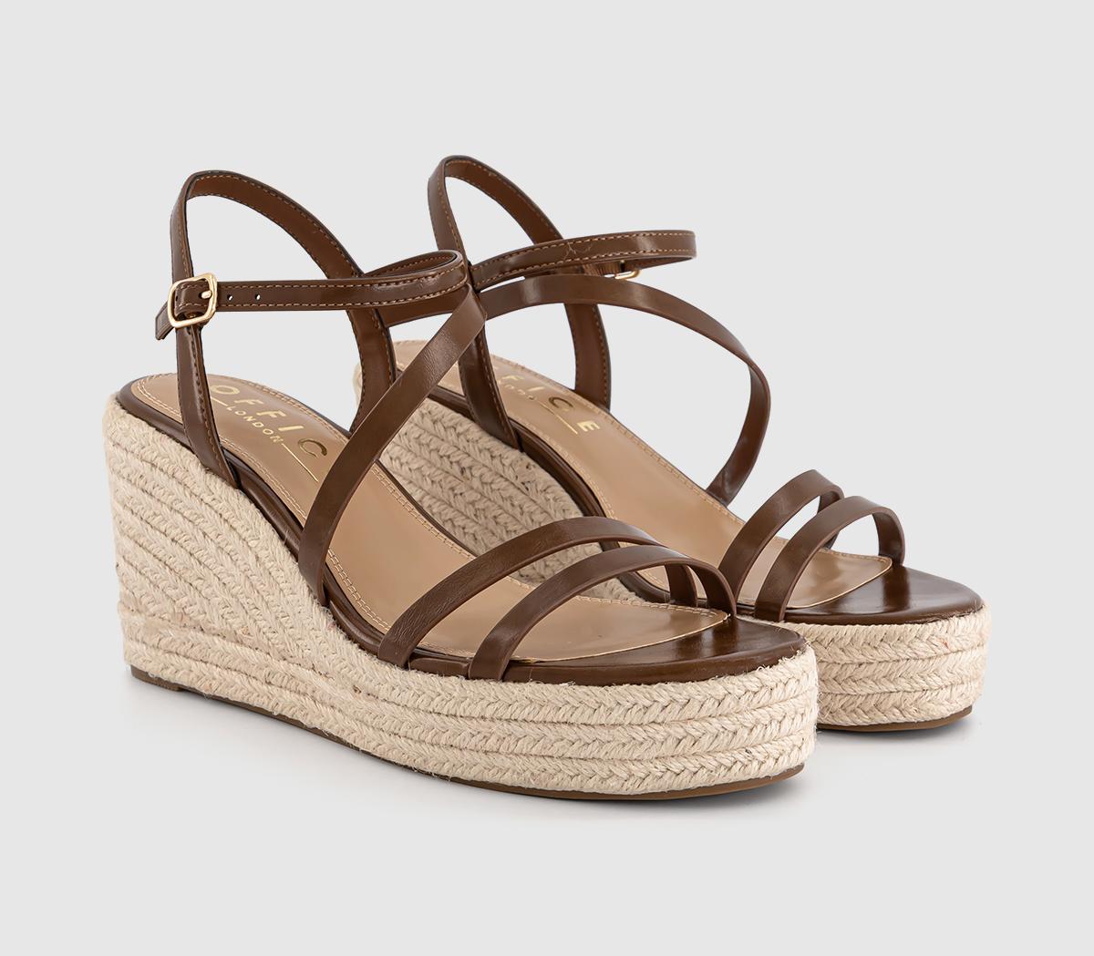 OFFICEHolland Strappy Espadrille WedgesChocolate Brown