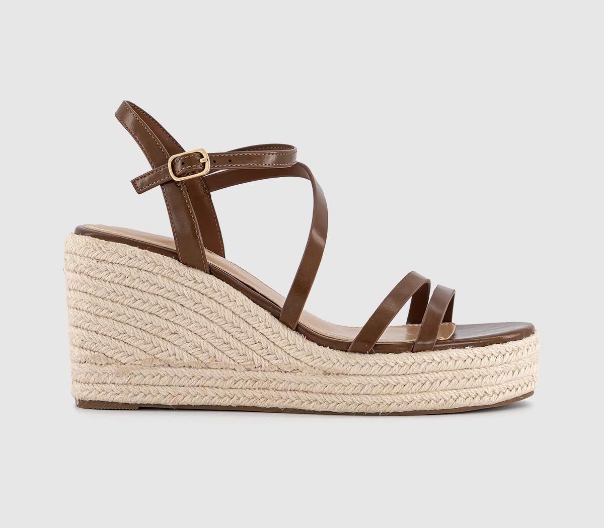 OFFICEHolland Strappy Espadrille WedgesChocolate Brown