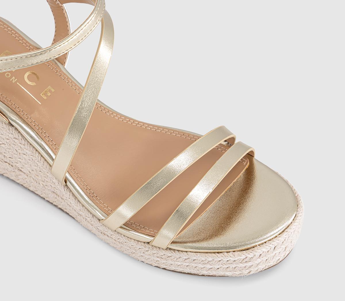 OFFICEHolland Strappy Espadrille WedgesGold