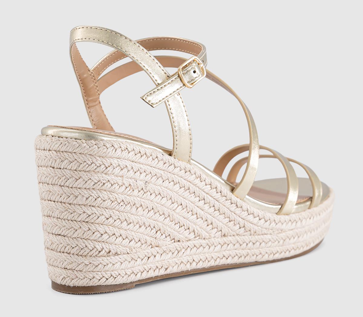 OFFICEHolland Strappy Espadrille WedgesGold