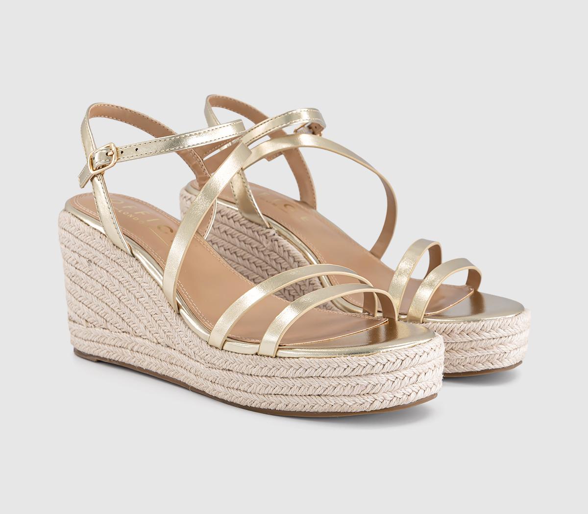 OFFICEHolland Strappy Espadrille WedgesGold