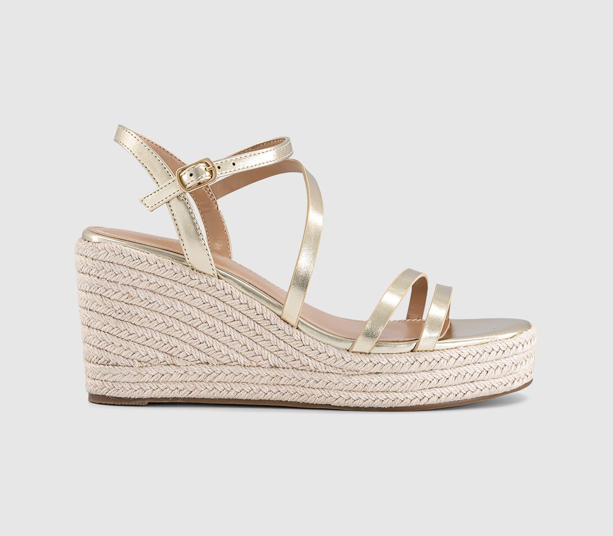 OFFICEHolland Strappy Espadrille WedgesGold