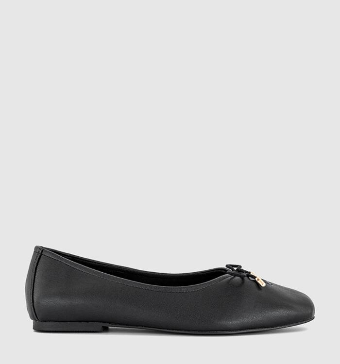 OFFICE Freya Bow Ballerina Shoes New Black