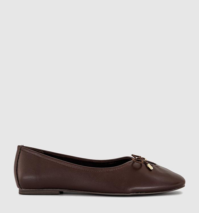 OFFICE Freya Bow Ballerina Shoes Brown