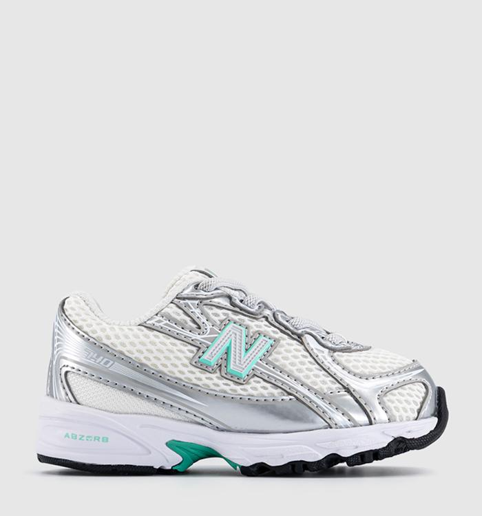 New Balance 740 Infant Trainers Silver Metallic Deep Red