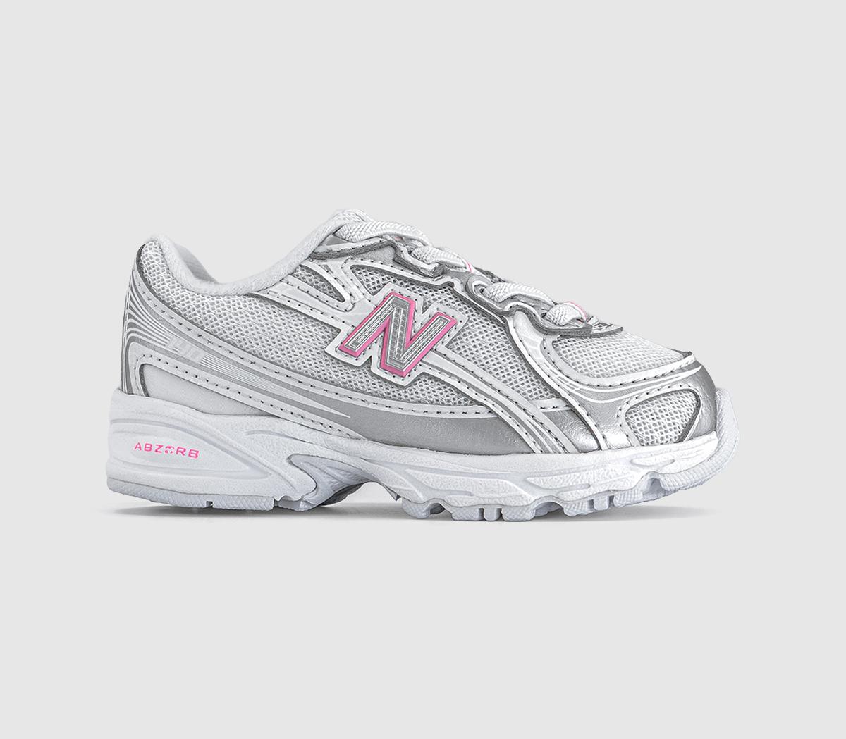 New Balance 740  Trainers Silver Metallic Signal Pink  in Kids  Size 5, Office Shoes