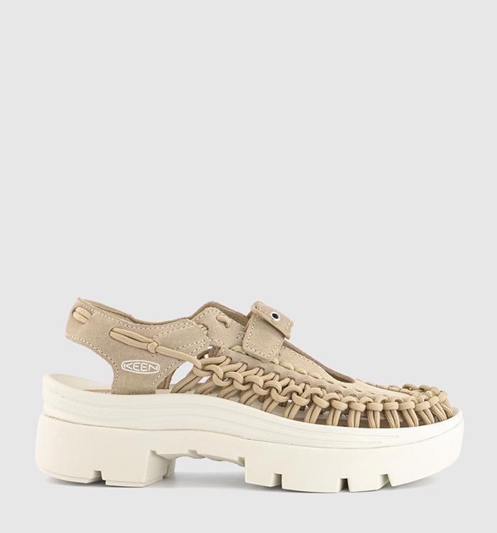 KEEN Uneek Platform Mary Jane Sandals Safari Star White