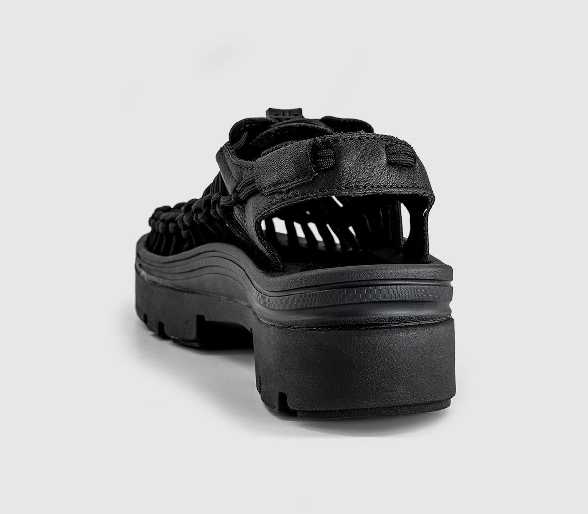 KEENUneek Platform TrainersBlack Smooth Lea