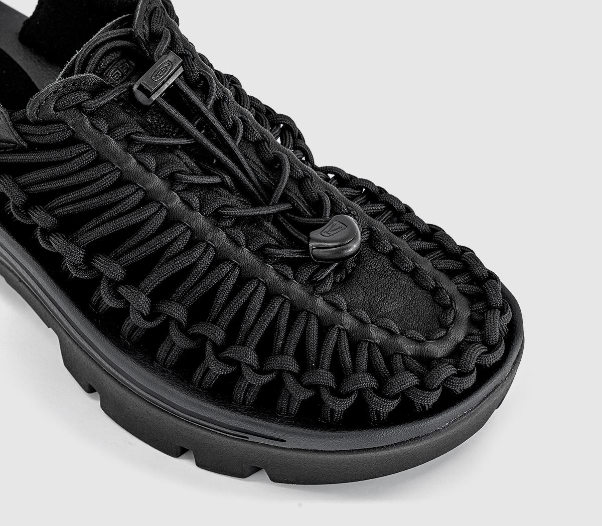 KEENUneek Platform TrainersBlack Smooth Lea