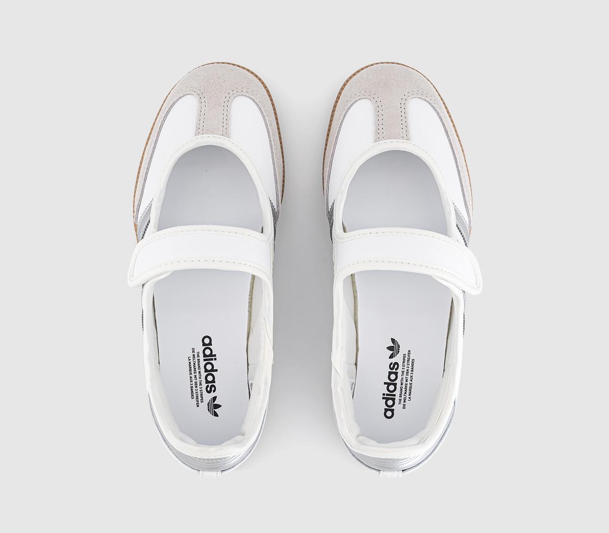 adidasSamba Jane Ballet TrainersWhite Silver Metallic Gum