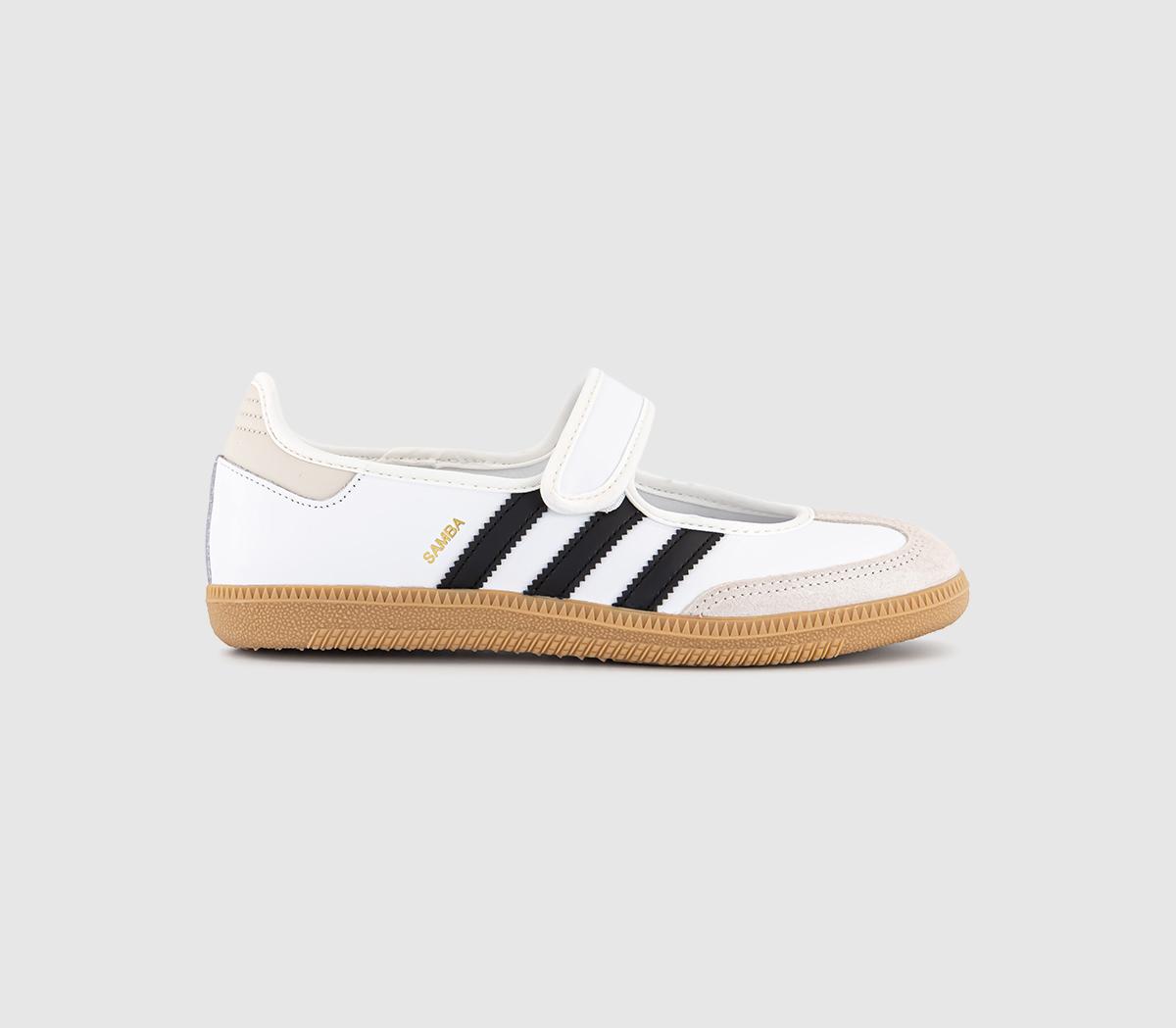 adidas Girls Samba Jane Trainers White Alumina Black, 4