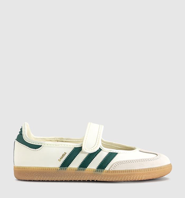 adidas Samba Jane Ballet Trainers Offwhite Collegiate Green Gold Metallic