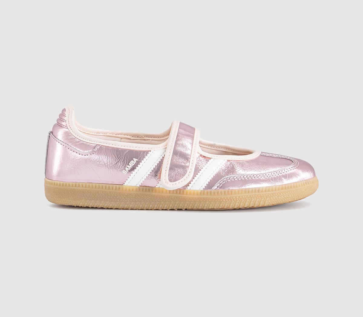 Adidas Samba Jane Ballet Metallic Trainers Wonder Quartz Off Gum White in Women's Size 3.5, Office Shoes