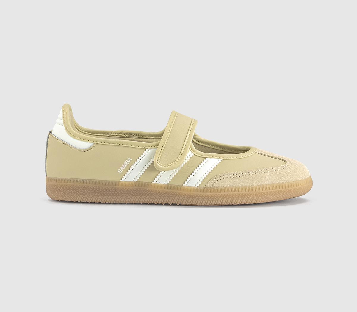 Adidas Samba Jane Ballet Trainers Dual Yellow Gum White in Women's Size 6, Office Shoes