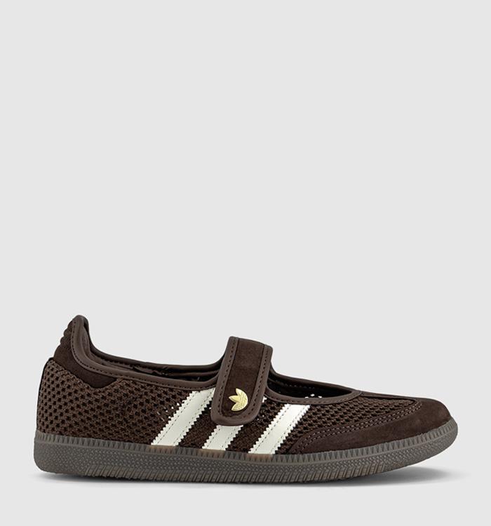 adidas Samba Jane Ballet Trainers Brown Offwhite Gold Metallic