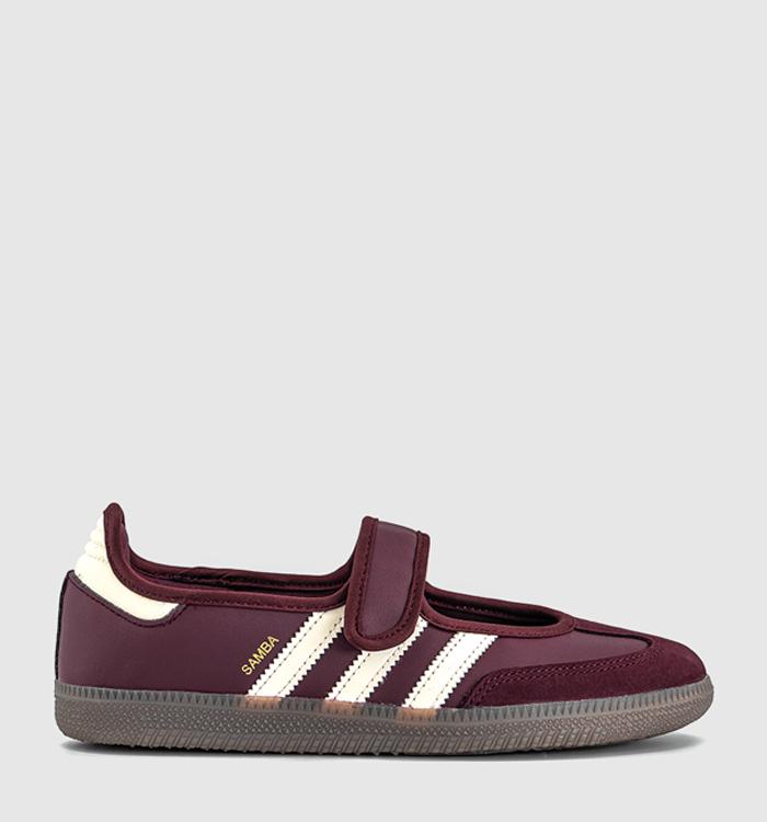 adidas Samba Jane Ballet Trainers Maroon Cream White Gold Metallic