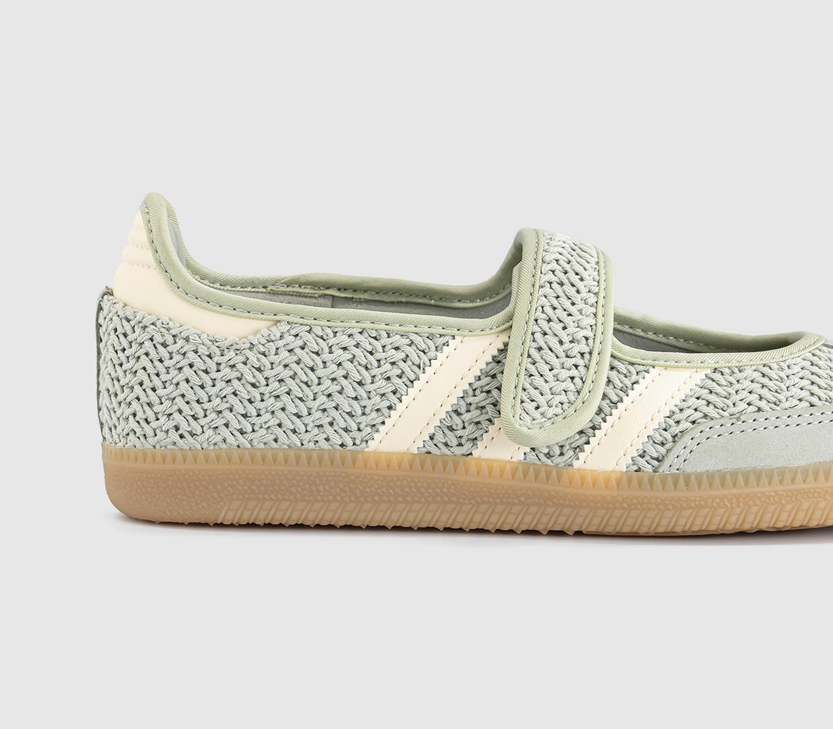 adidasSamba Jane Ballet TrainersHalo Green Warm Vanilla Gold Metallic