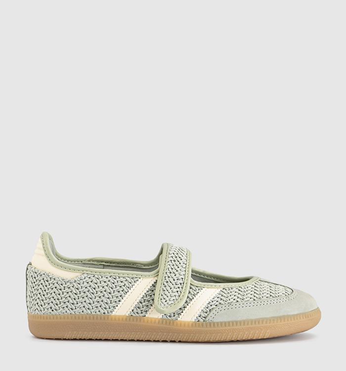adidas Samba Jane Ballet Trainers Halo Green Warm Vanilla Gold Metallic