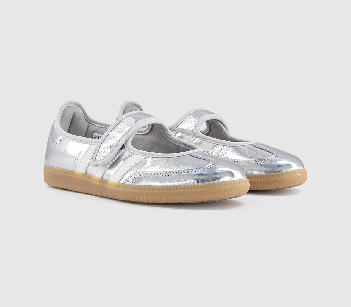 adidasSamba Jane Ballet Metallic TrainersSilver Metallic Offwhite Gum