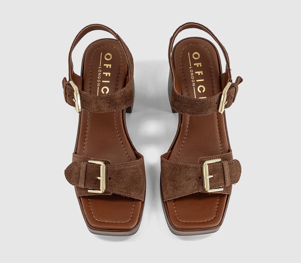 OFFICEMarseille Two Part Heeled SandalsTan Suede