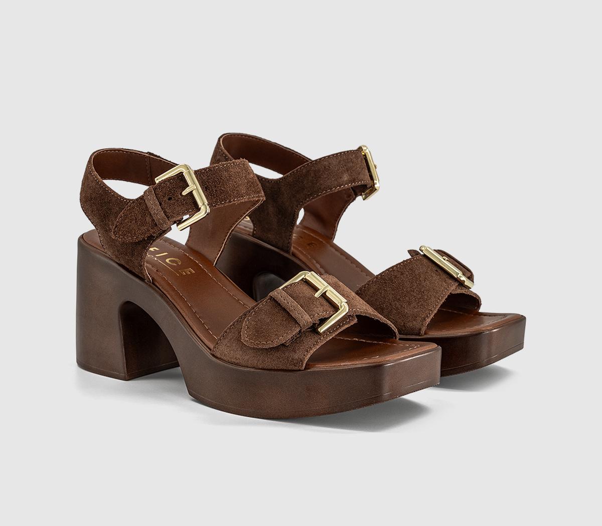 OFFICEMarseille Two Part Heeled SandalsTan Suede