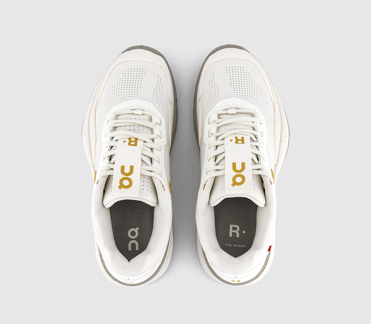 On Roger Pro Ace Trainers Ivory Fog F - Running Inspired Trainers
