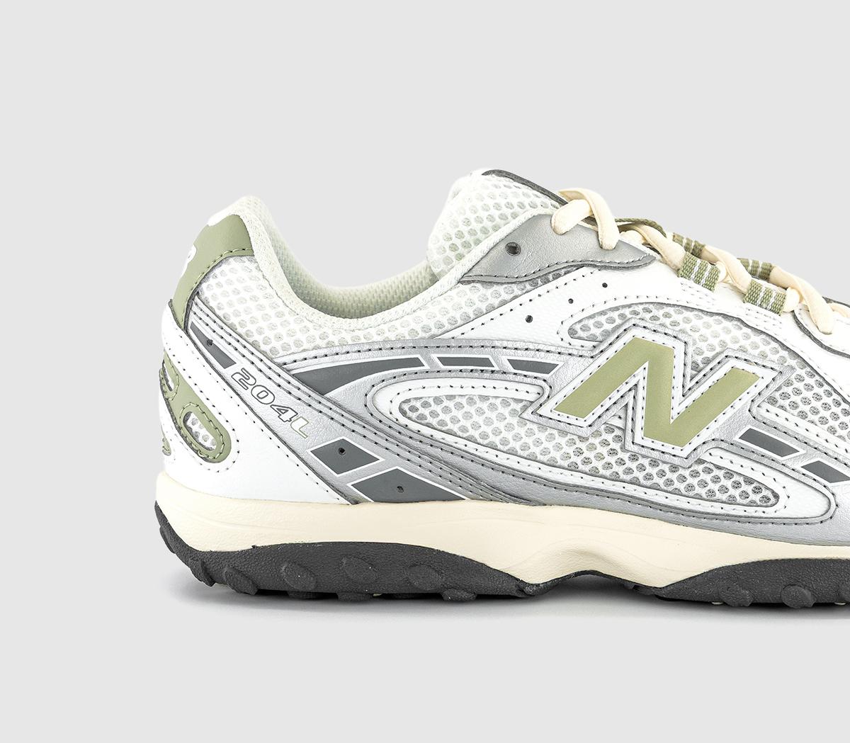 New Balance 204L Trainers Silver Metallic Green - New Balance 204L