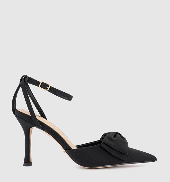 OFFICE Halo Bow Detail Two Part Court Heel Black