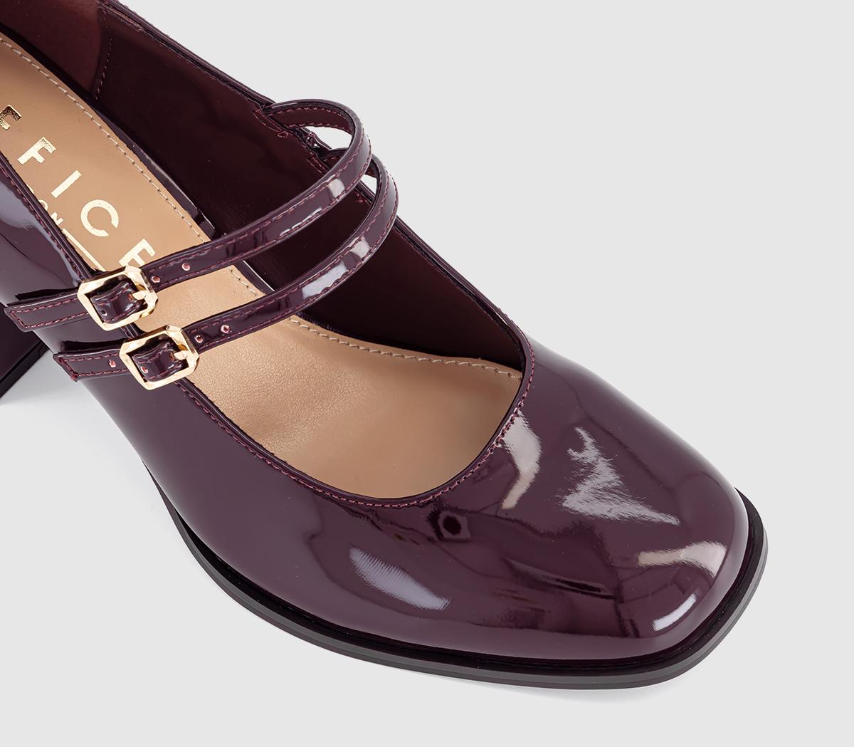 OFFICEManhattan Double Strap Heeled Mary Janes OFFICEManhattan Double Strap Heeled Mary JanesBurgundy Patent