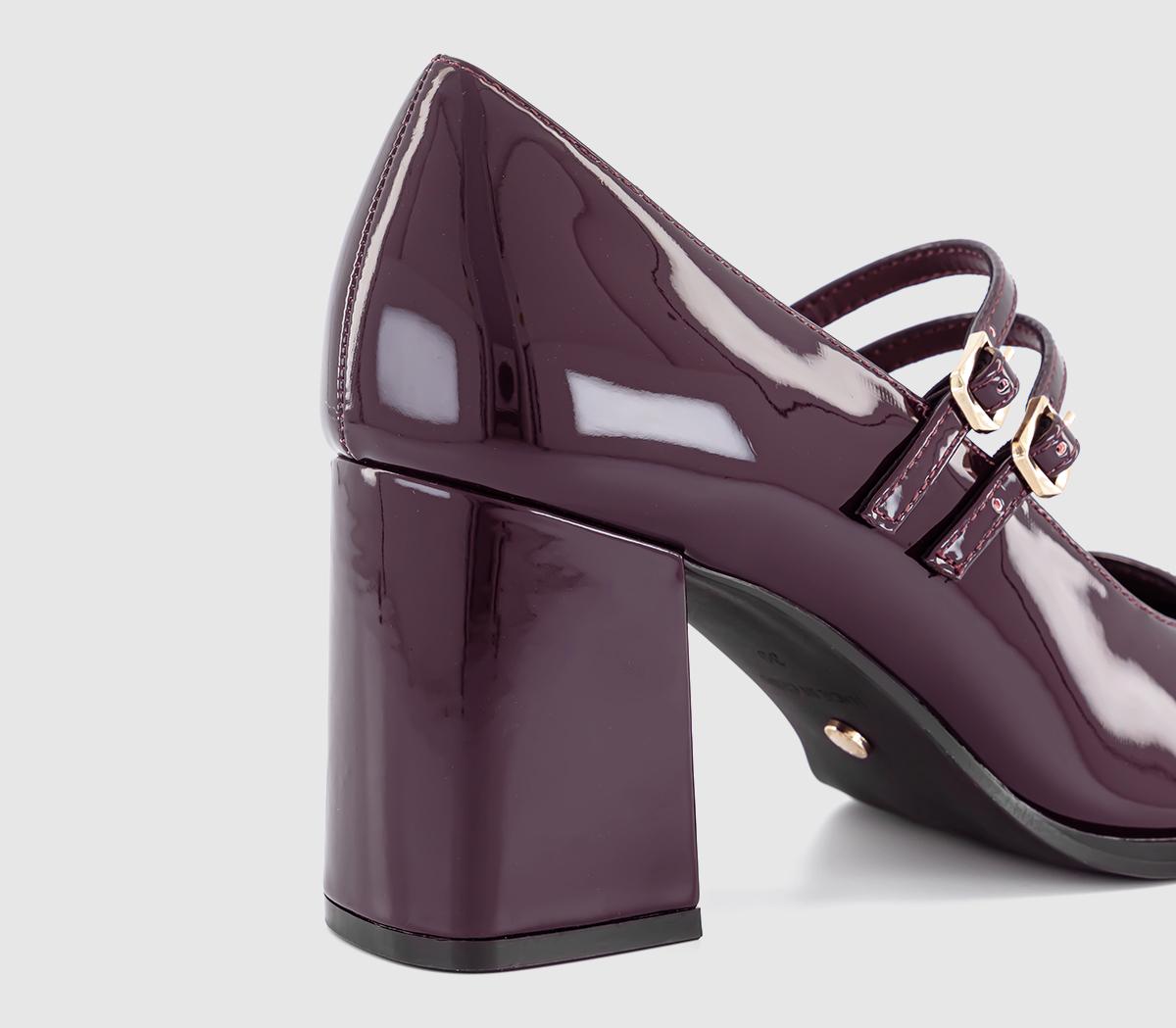OFFICEManhattan Double Strap Heeled Mary Janes OFFICEManhattan Double Strap Heeled Mary JanesBurgundy Patent